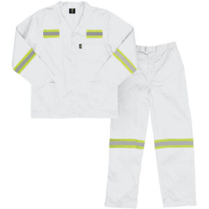 4007WHPC Paramount Polycotton Reflective Conti Suit White