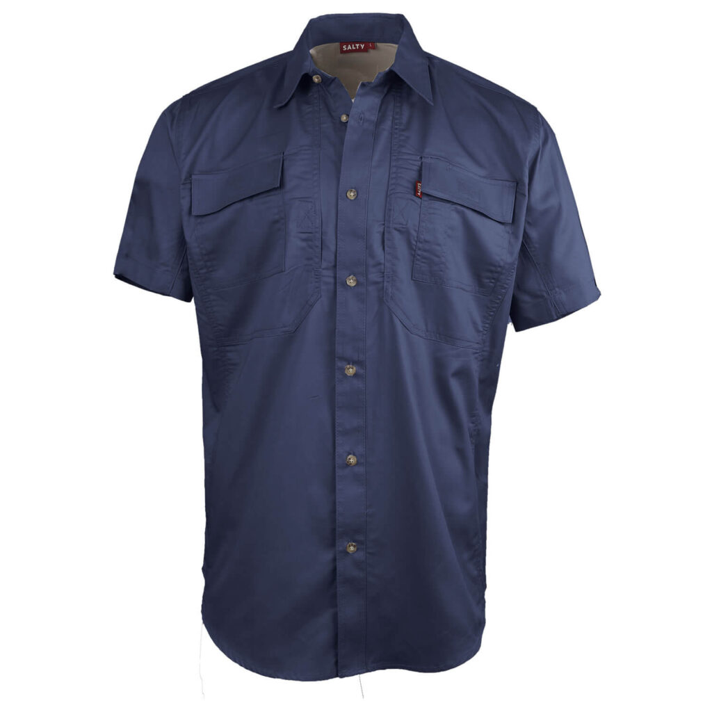 7818 CO 18NA salty katima vented utility short sleeve shirt navy