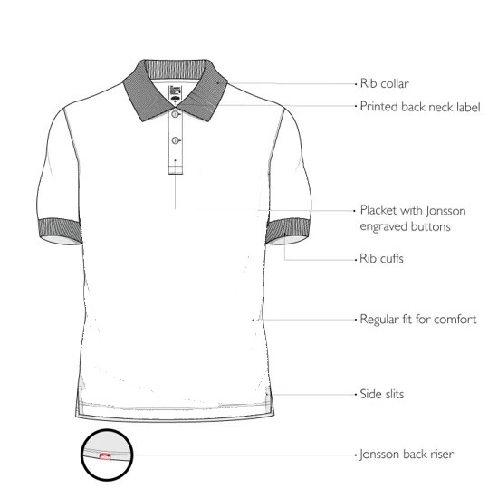 Jonsson Classic Regular Fit 100% Cotton Golfer - Yasuke Safety